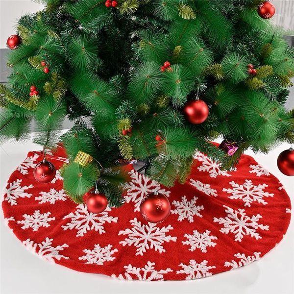 christmas decorations grey jacquard snow tree skirt party year decoration plush snowflake three-color decor ca